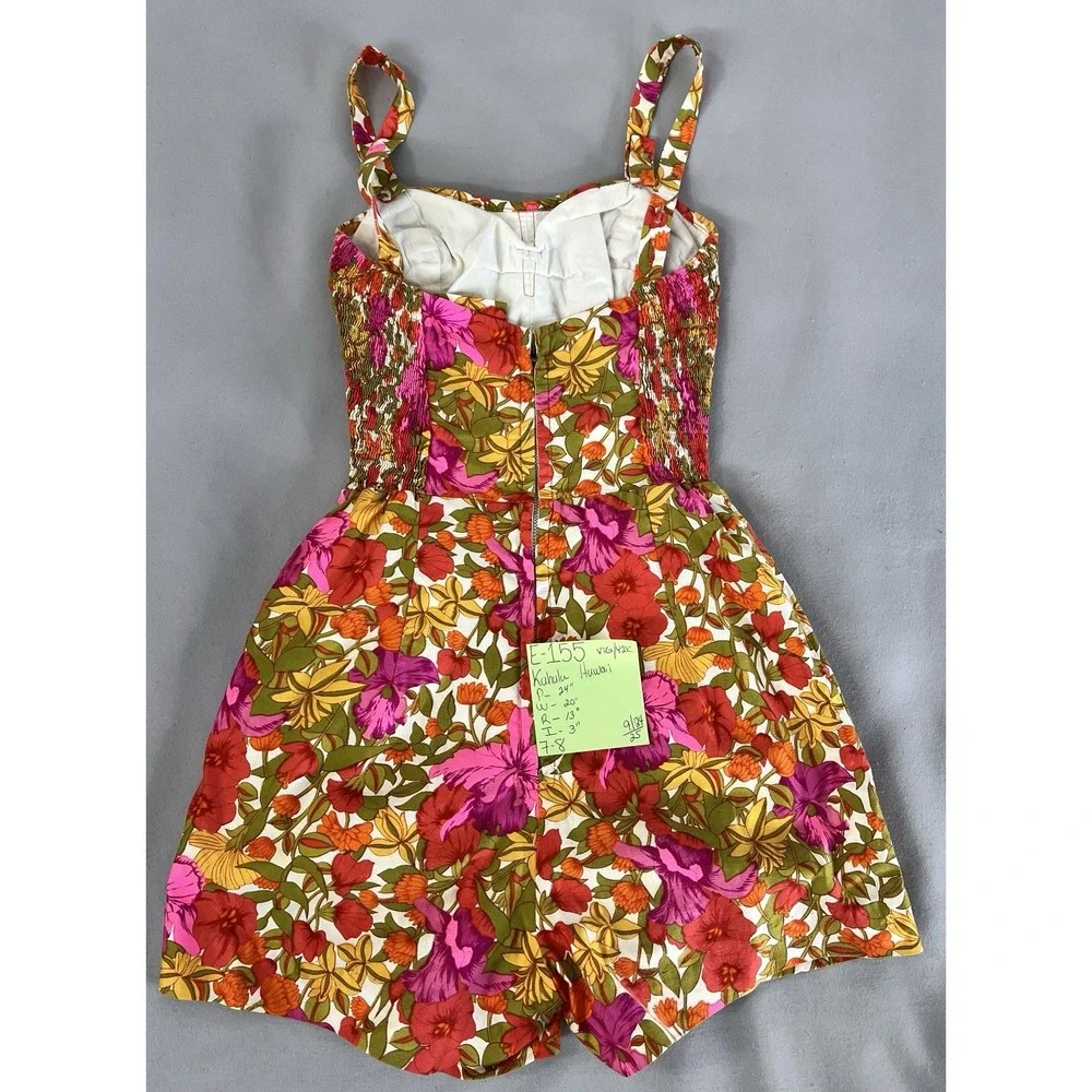 VTG Kahala Hawaii Hawaiian Romper Playsuit BATHING‎ SUIT Floral Y2K USA